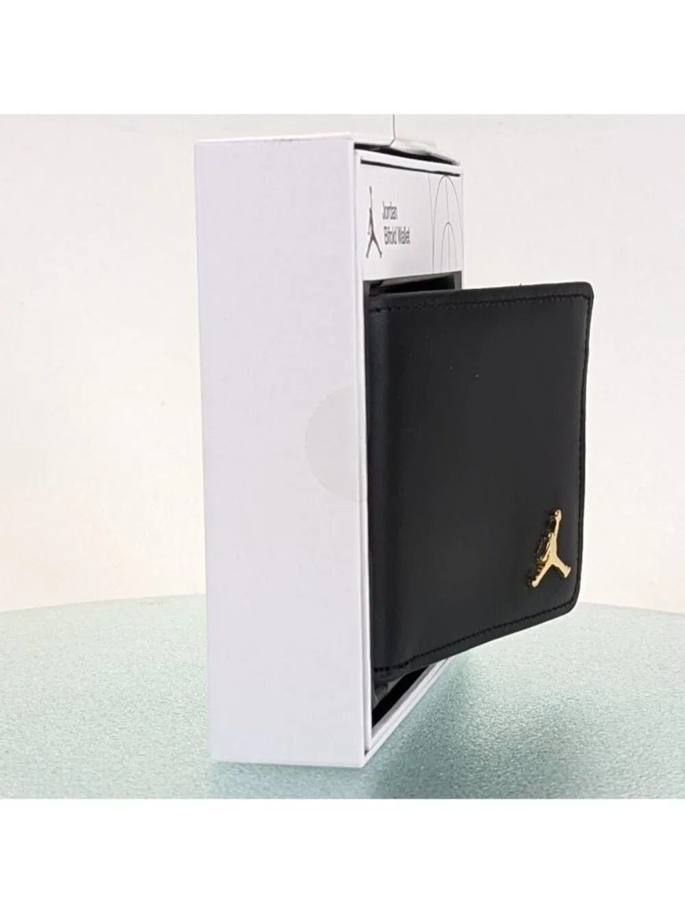 Nike Jordan Mens Jumpman Ingot Bifold Wallet Black Leather MA0819-023 New in Box